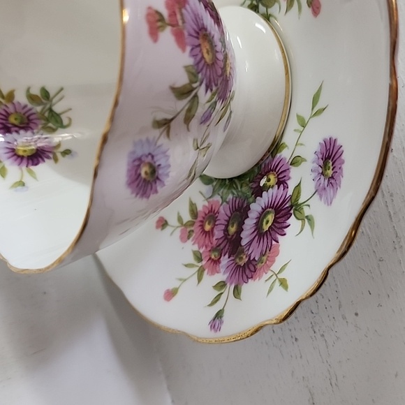 Hammersley Quatrefoil Demitasse Floral Teacup and Saucer - Picture 5 of 8